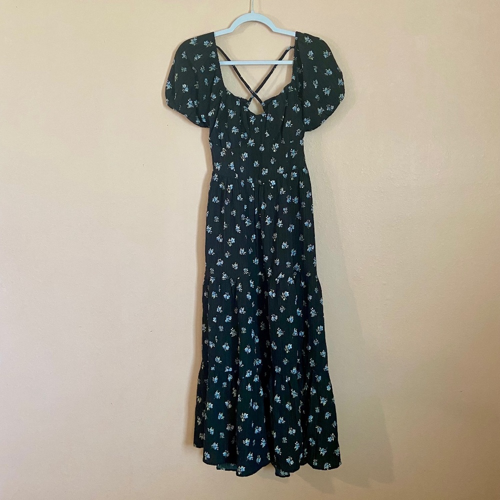 American Eagle Floral Open Back Corset Midi Dress - Picture 4 of 7